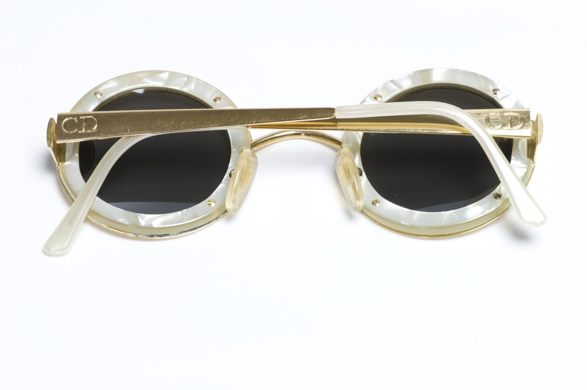 Vintage Christian DIOR 2918 Gold Plated Round Women's Sunglasses