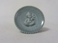 MOSSER GLASS LIGHT BLUE BEADED EDGE BALLOON CLOWN COLLECTOR PLATE MINIATURE