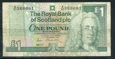 Paper Money Scotland 1988 1 pound A/41 366661
