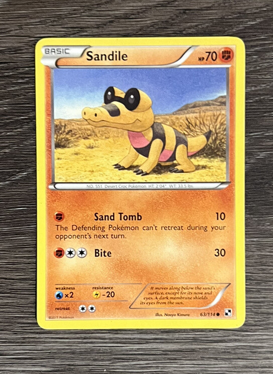 Sandile 63/114 - Black & White - Common - Pokemon Card TCG - LP