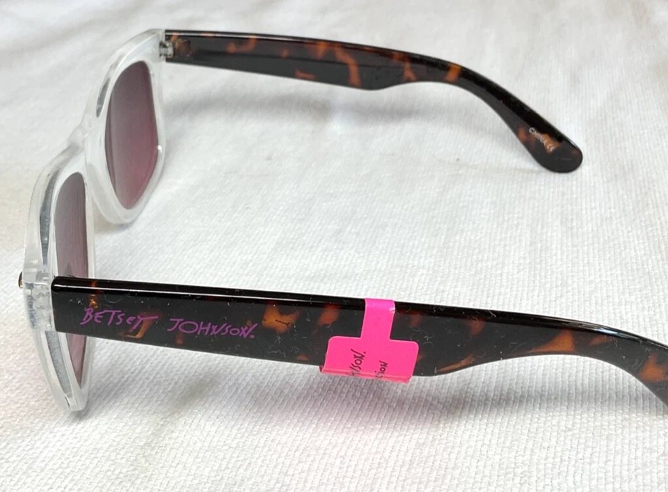 GAFAS DE SOL BETSEY JOHNSON BJ214B BLANCO PÚRPURA TORTUGA NUEVAS CON ETIQUETAS Foto 2 de 3