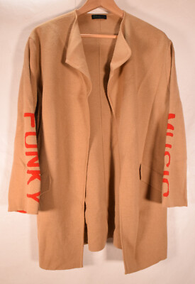 Vintage United Colors of Benetton Camel Colored Funky Music Cardigan Sweater