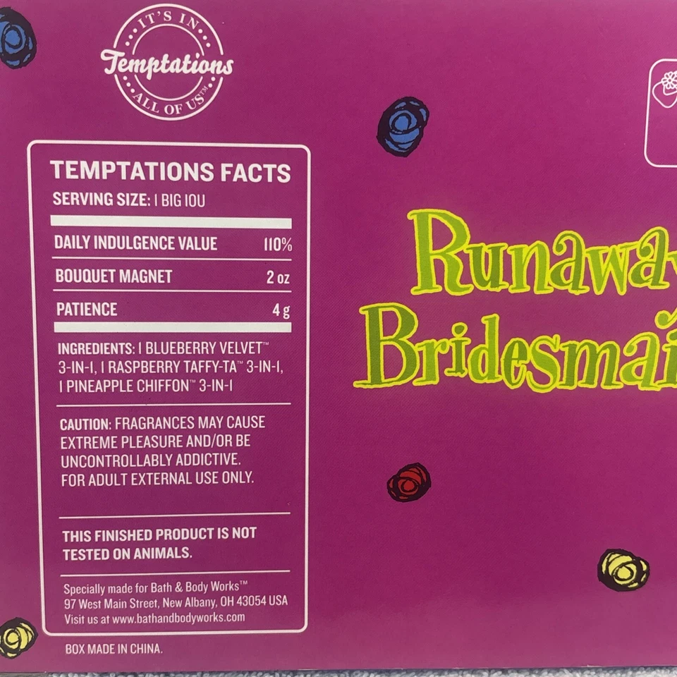 Runaway Bridesmaids Temptations 3PC Gift Set Blueberry Raspberry Pineapple RARE - Image 3 of 4