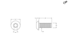 #10-32 - Stainless Steel Button Head Socket Cap Screws SAE Fine Thread 18-8 / A2