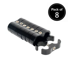 6AN AN6 Hose Separator Clamp Fits Oil Fuel Hose Line Aluminum Adapter Black 8Pcs