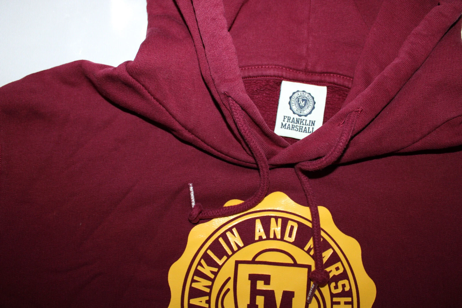 SACAI Felpa con cappuccio Franklin Marshall*uomo rosso vino cappucci pullover logo borsa per canguro taglia M