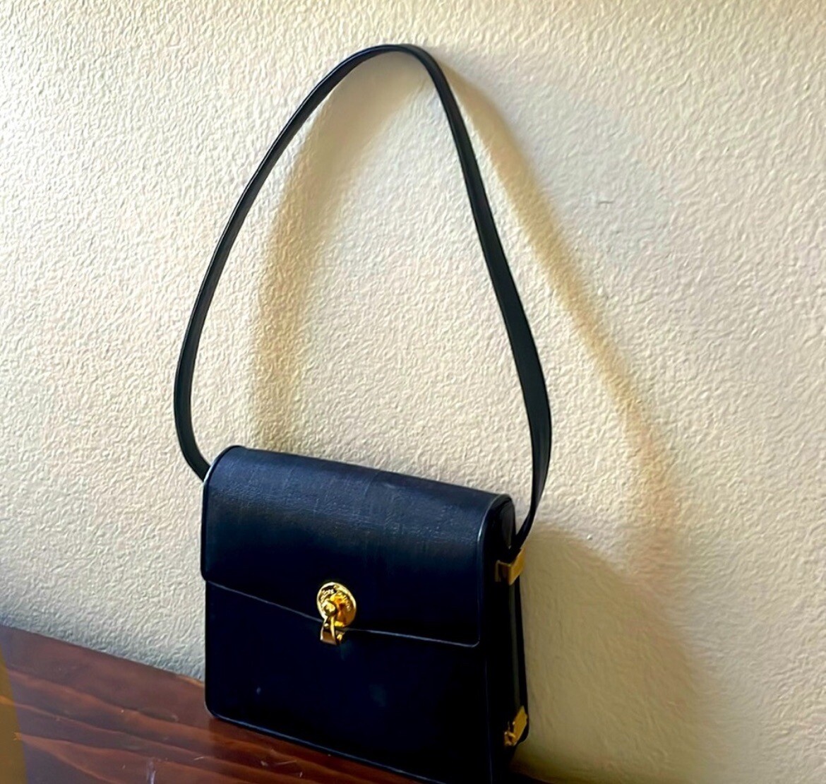 Andrea Carrano Designer Vintage Black Shoulder Bag Purse