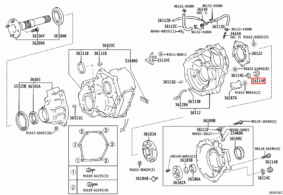 Genuine Allion ZZT245 Alphard MNH15 ANH15 Transfer Case Drain
