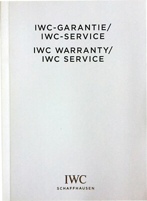 Livret De Garantie / Carnet D'Entretien IWC Original - Année 2002 - Neuf Sans Emballage