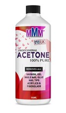 100% Pure Acetone Superior Quality Nail Polish Remover UV/LED GEL Soak Off 500ML