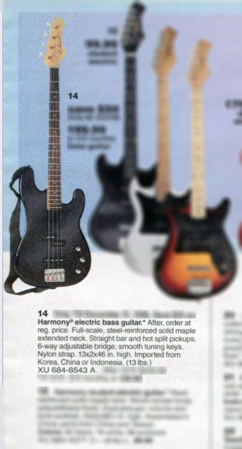 Vintage harmony bass on sale guitar