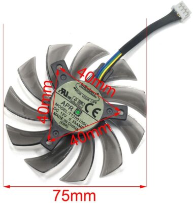 75mm T128010SU Fan for Gigabyte NVIDIA GeForce GTX 760 770 780 670 580 4-Pin