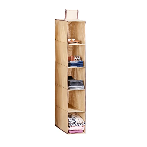 Hängeregal Kleiderschrank 5 Fächer Kleider Organizer Schrank Hängeorganizer