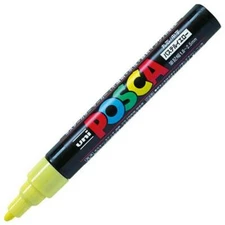 Uni Posca PC5MP.2 Water-Based Paint Marker, Medium Point, Pastel Yellow