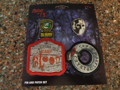 Friday the 13th Enamel Pin & Patch Set Jason Crystal Lake Spirit 2023 ...