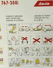 Lauda Amira Airlines Boeing 767 Safety Information Card Instructions Austria 