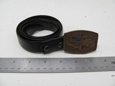 IH International Harvester Tractor Belt Buckle Bronze Tone USA W/ BELT