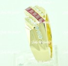 14k Yellow Gold Mens Ruby & Diamond ring Channel set — photo 5