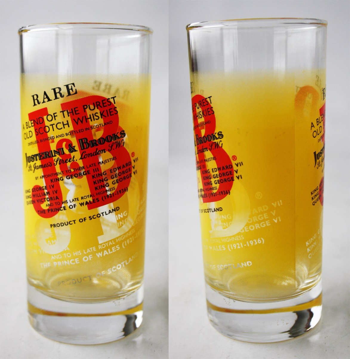 JUSTERINI & BROOKS J&B DRINKING WHISKY GLASS SCOTLAND NEW ! | eBay