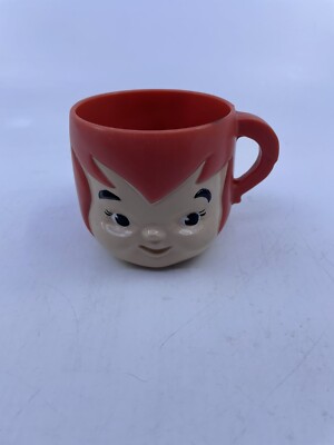 Vintage 1972 Flintstones Pebbles Plastic Cup Mug Hanna-Barbera