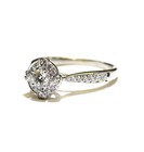 14k white gold .52ct round diamond fancy halo engagement ring 4.2g estate  7.5 — photo 10