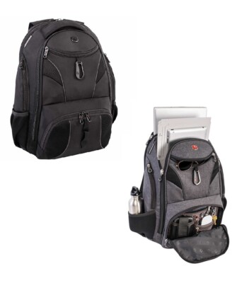 Swiss Gear Rainproof 17.3'' Laptop RFID Protection Backpack Black Gray Grey NTW