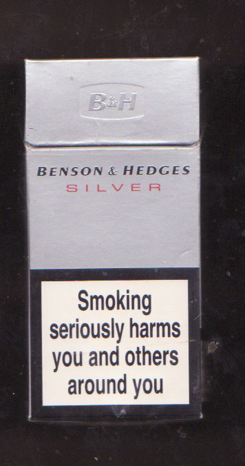 benson silver cigarette Empty Packet 10 Benson & Hedges Silver B