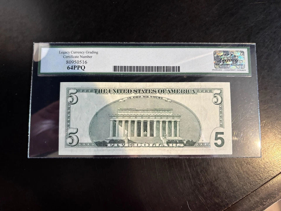 DBR 2003-A $5 FRN Atlanta Fr. 1991-F Legacy 64 PPQ Serial FF66385811A - Image 2 of 2