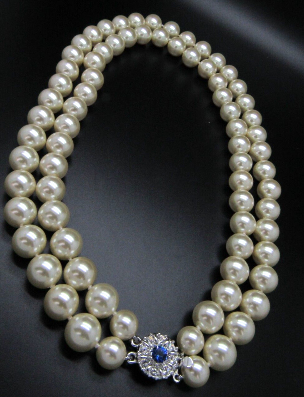 CAMROSE & KROSS JACQULINE KENNEDY JBK LARGE PEARL BLUE CRYSTAL NECKLACE NIB