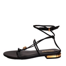 36.5 NEW $995 VERSACE Woman Black Leather GOL...