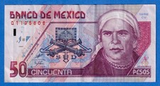 Mexico 50 Pesos 1999 P-107d Circulated Note   Serie CV    Q1195808