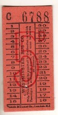 Bus / Tram ticket London. Westminster Bus Co 5d