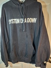 System of a Down Hoodie Pullover 2005 Concert Black Mens XL VERY DISTRESSED VTG