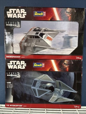 Revell Star Wars Snowspeeder 1:52 & Interceptor Maßstab 1:90 Modell Set Konvolut x 2