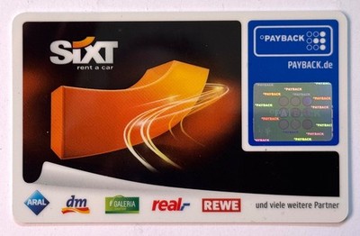 Payback-Karte SIXT Einzelkarte   ungebraucht