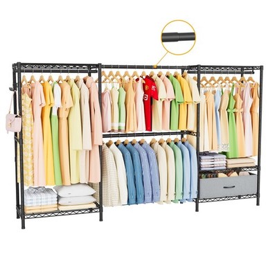 Coat Rack Clothes Wardrobe：Closet Organizer and Storage Clothing Garment Rack...