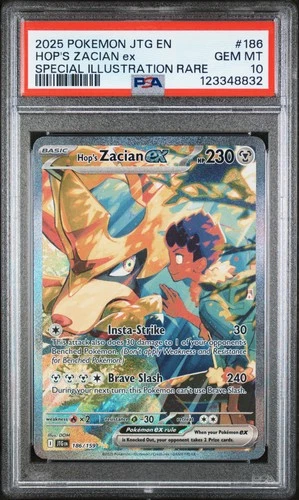 2025 POKEMON JTG EN-JOURNEY TOGETHER #186 HOP'S ZACIAN EX PSA 10