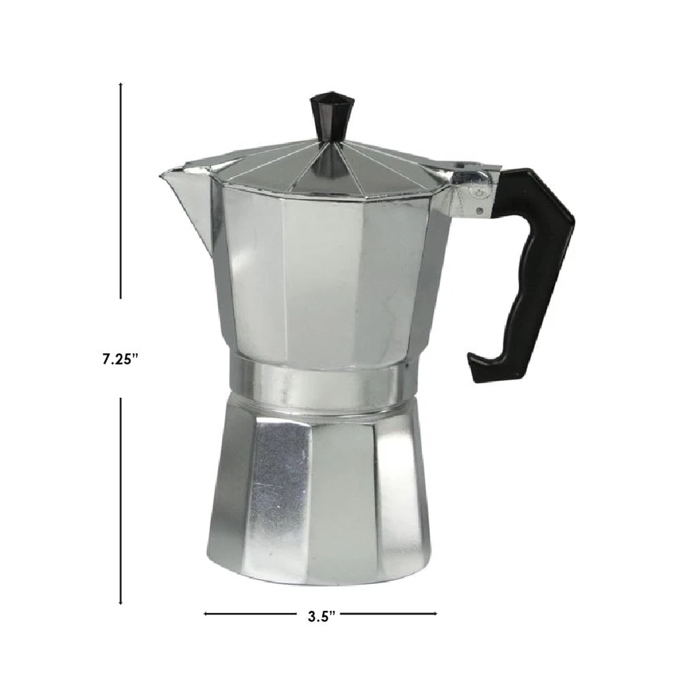 Auténtica cafetera espresso con estufa de aluminio Demitasse Shot de 6 tazas de | Safety R... Foto 4 de 4