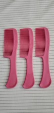 LOT OF 3 VINTAGE TIP TOP UNBREAKABLE PINK STYLING COMBS 8  
