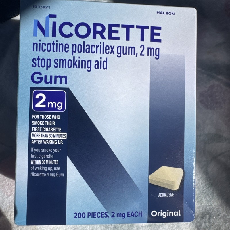 Nicotine Gum 2mg Original Flavor Smoking Cessation Aid 200 Pieces Craving Relief