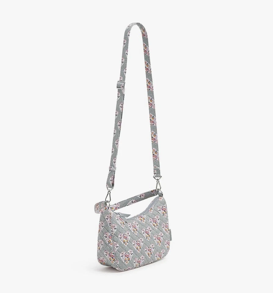 Bolso Bandolera Vera Bradley Frannie Media Luna Mon Amour Gris Corazones Foto 2 de 4