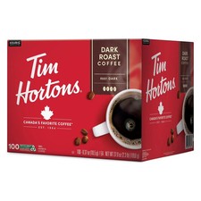 3 PACK Tim Hortons Premium Dark K-Cup Coffee Pods, Dark Roast (300 Ct.)