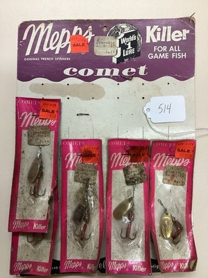 Mepps Comet Spinner Dealer Board With 5 New Lures Left. (Lot 514)