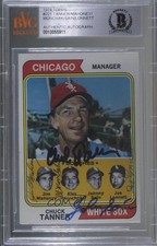 BAS 1974 Topps Jim Mahoney Alex Monchak Johnny Sain #221 BVG Authentic Auto ow6
