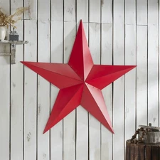 Metal Star Distressed Barn Red 48x48 VHC Brands