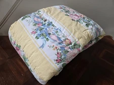 Vintage Croscill Princess Cottage Cabbage Rose Floral Comforter Blanket 60x93in