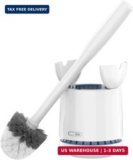 MR.SIGA Toilet Bowl Brush and Holder, Sturdy Long Handle, White, 1 Pack Automa