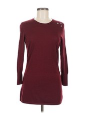 Lafayette 148 New York Women Red 3/4 Sleeve T-Shirt M