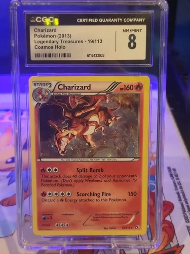 Pokemon Legendary Treasures Charizard #19 Cosmos Holo CGC 8 NM/Mint