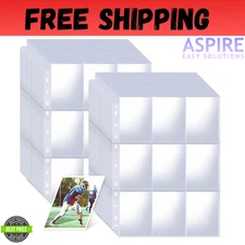 1800 Pockets Card Sleeves Binder Sheets, Trading Card Pages...
